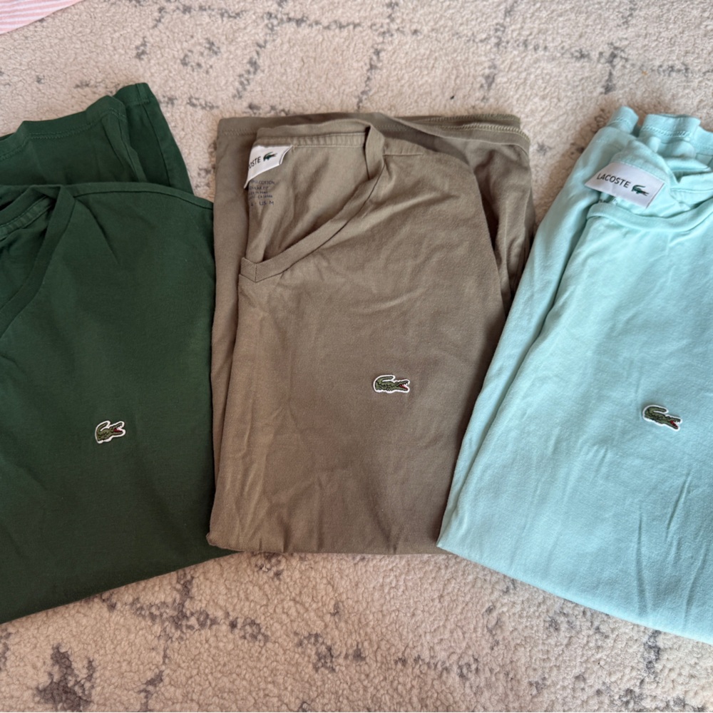 Lacoste Short Sleeve Tee Bundle (3) in with Embroidered Crocodile